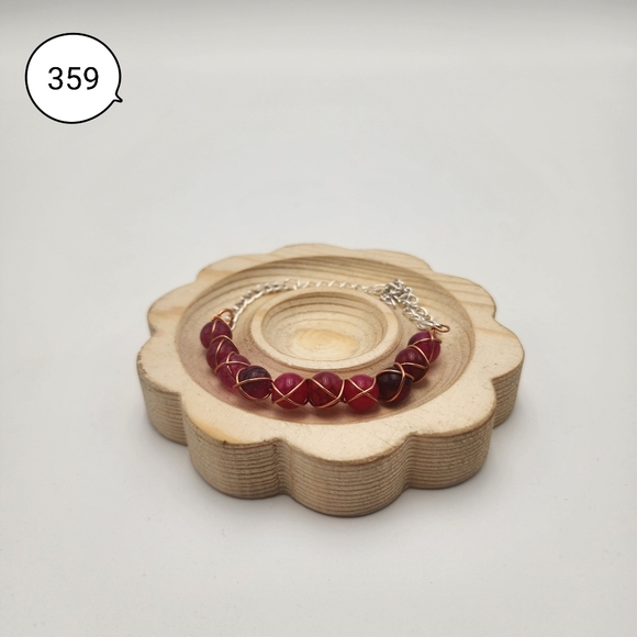 Handmade Wire-wrapped Adjustable Red Beaded Bracelet - Picture 2 of 4